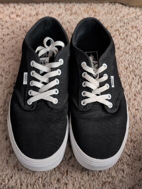 Vans Black Canvas Low-Top Sneakers with White Laces